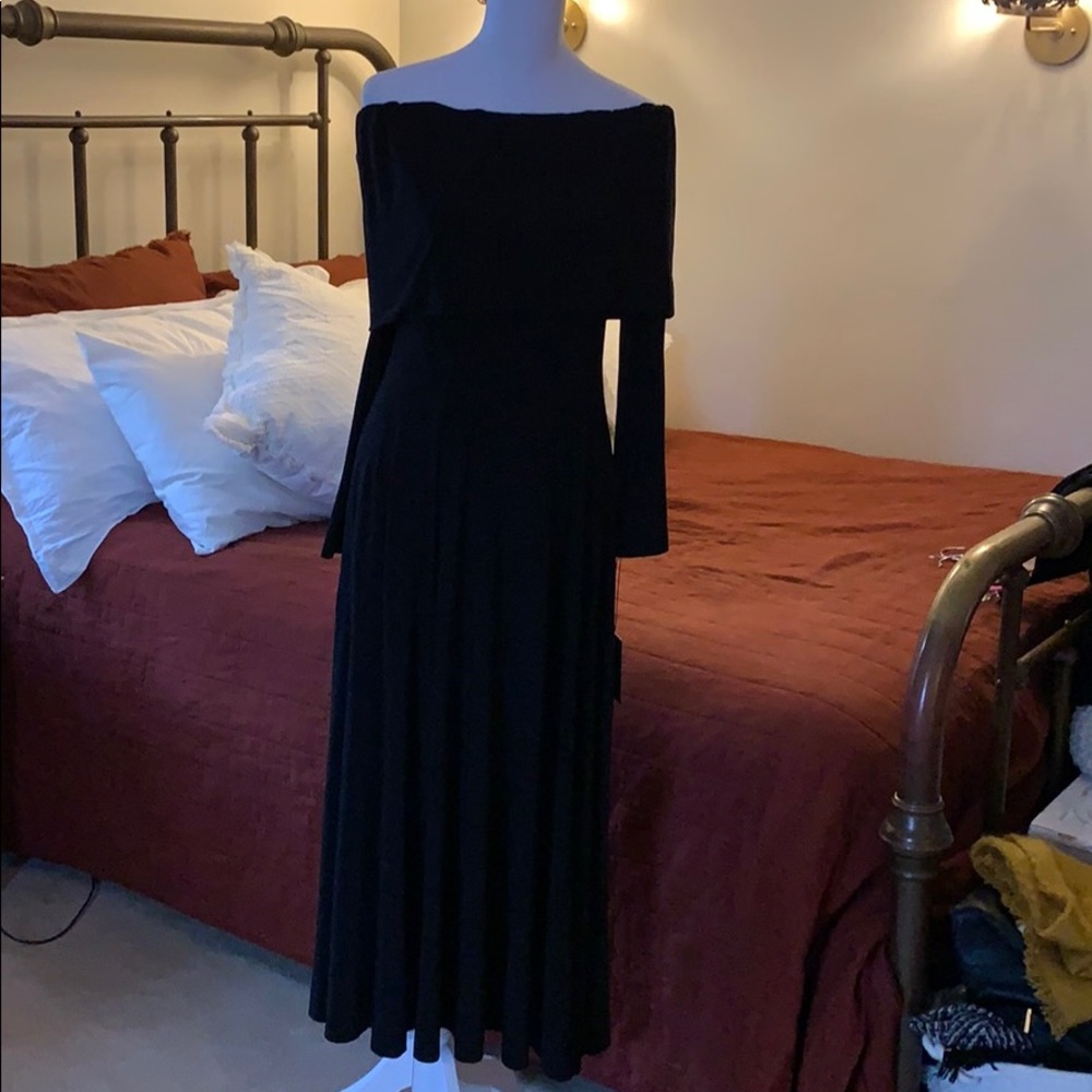 Norma Kamali Cowl neck flared Dress